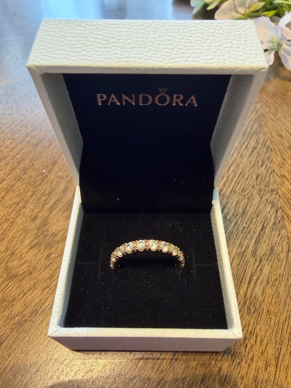 Pandora Rose Gold Cubic Zirconia Eternity Band